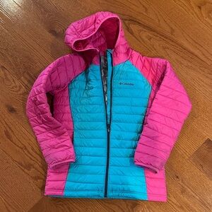 Columbia Pink and Blue Quilted Coat